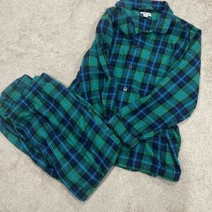 Men’s Green and Navy Plaid Pajama Set - Classic Two-Piece